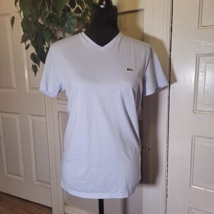 Lacoste Sky Blue V-Neck T-Shirt
